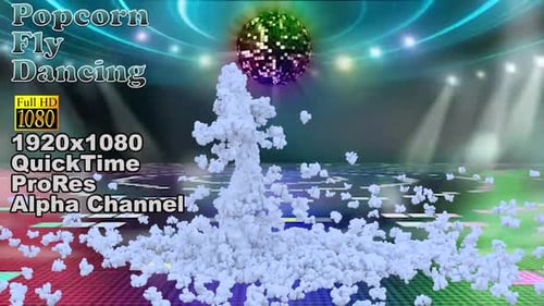 Dynamic Popcorn Particles Form Dancing Figure Animation