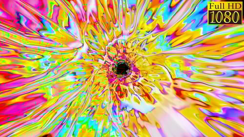 Iridescent Abstract Fluid Color Tunnel Loop Background