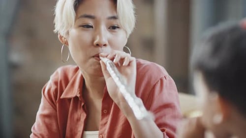 Woman Celebrates Birthday Party with Child