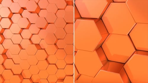 Pulsating 3D Hexagon Geometric Abstract Background Animation