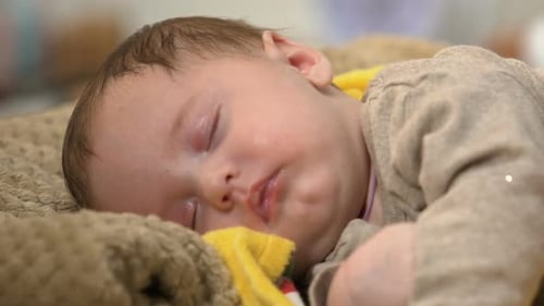 Extremely Adorable Infant Kid Sleeping Peacefully, Healthy Child, Soothing Teas