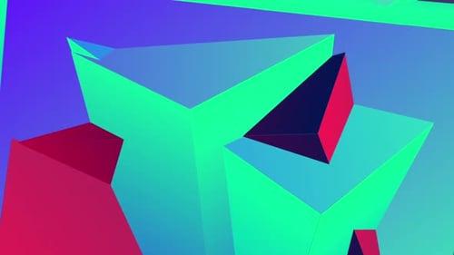 Dynamic Vibrant Geometric 3D Abstract Background Loop