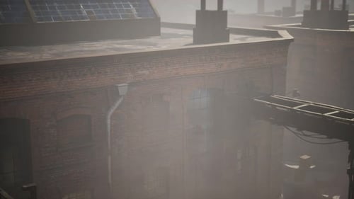 Abandoned Factory Empty Because of the Coronavirus Covid-19 Epidemic