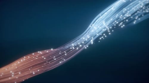 Glowing Fiber Optic Lines Data Flow Animation