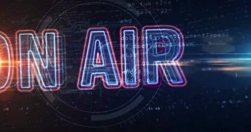 On air radio neon sign abstract loopable tunnel