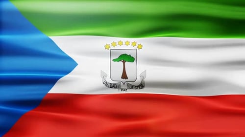 Equatorial Guinea National Flag Waving Animation