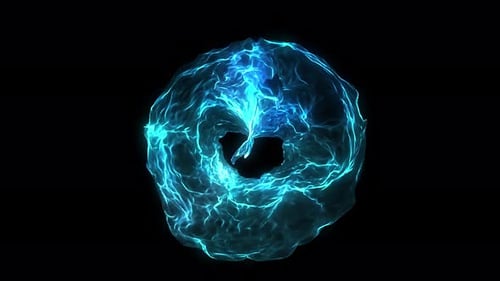Dynamic Blue Energy Plasma Globe Element Animation