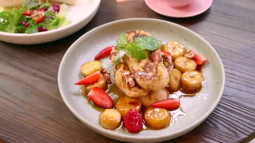 Sweet Toasted Bread with Berries and Fruits