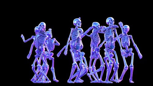 Dancing metal skeletons with alpha channel