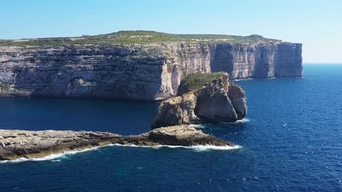 Aerial view of the island Gozo in Malta