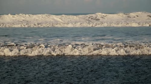 Ocean Waves Rushing on Surf Line