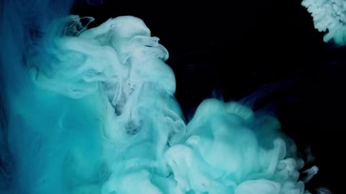 Abstract Plumes of Cyan and White Motion