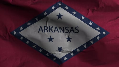 Realistic Waving Flag of Arkansas Loop