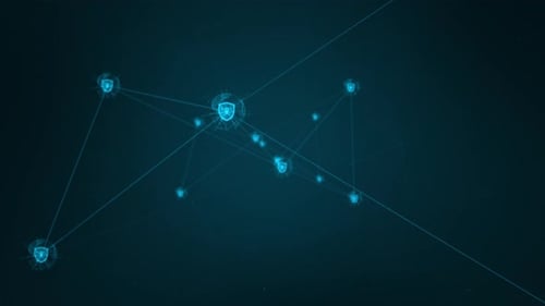 Cyber Security Network Animation with Digital Shields