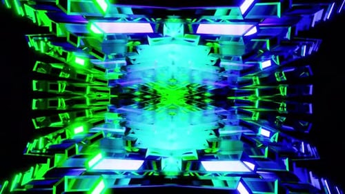 New Green And Blue Rotated Vj Loop Equalizer Kaleidoscope Background 4K