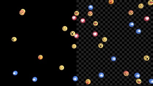 Social Media Reaction Emojis Floating Animation