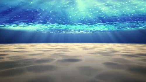 Underwater Sun Rays Above Sandy Seabed Seamless Loop Background