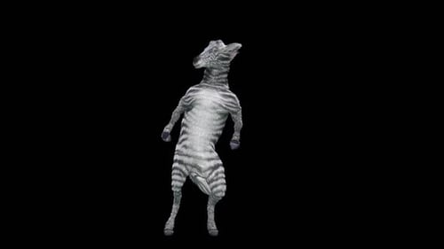 Funny 3D Zebra Character Performing Energetic Dance Moves