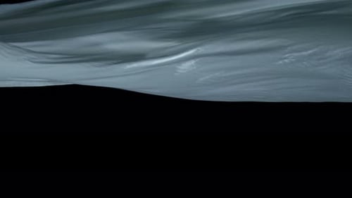 Flowing White Fabric on Black Background