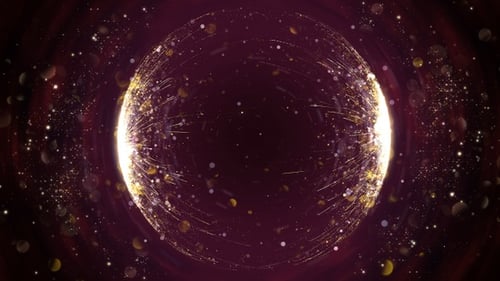 Abstract Royal Red and Gold Halo Background with Glitter Particles