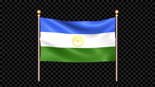 Bashkortostan Waving Flag Animation with Alpha Channel Loop