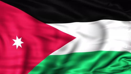 Realistic Waving Jordan Flag Loop Animation