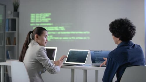 Young Mixed Race Programmers In Class
