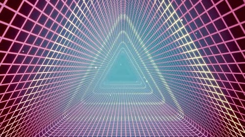 Grid Tunnel Triangle Light Retro 01 HD
