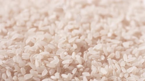 White Rice Pouring in a Close Up Shot