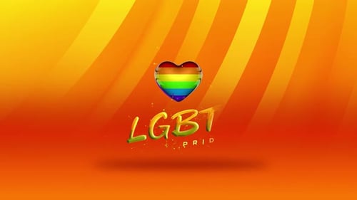 Colorful LGBT Pride Animated Heart and Text Motion Graphic