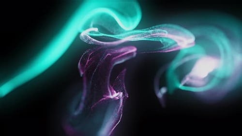 Abstract Fluid Neon Particle Stream Motion Background