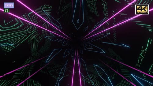 Futuristic Neon Digital Tunnel Background