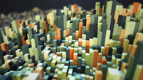 Dynamic Abstract Geometric Block Wave Animation