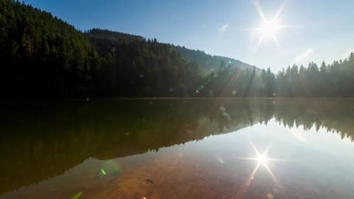 Wunderschöne Natur und eine wunderschöne Landschaft mit üppig grünen Wäldern und Vegetation rund um die Perle