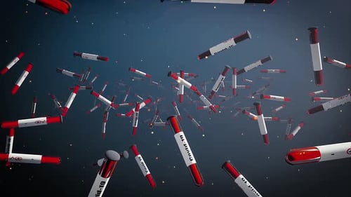Animated COVID-19 Medical Test Tubes Floating Background