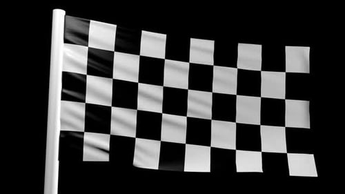 Waving Checkered Flag Realistic Loop