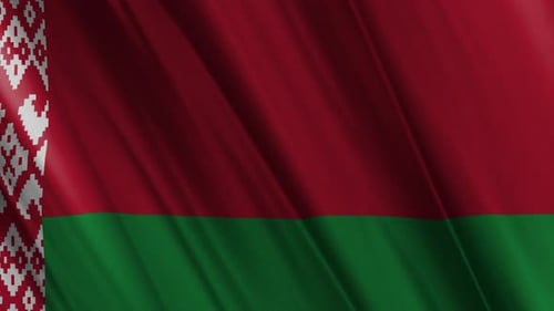 National Flag of Belarus Waving in Realistic Fabric Animation