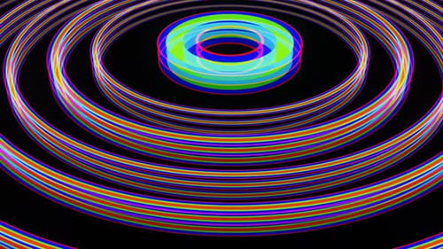 Abstraktion pulsierender Neonringe 02