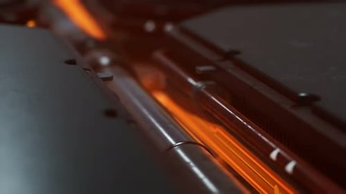 Futuristic Motion Background or Cyber Surface with Metal and Lights