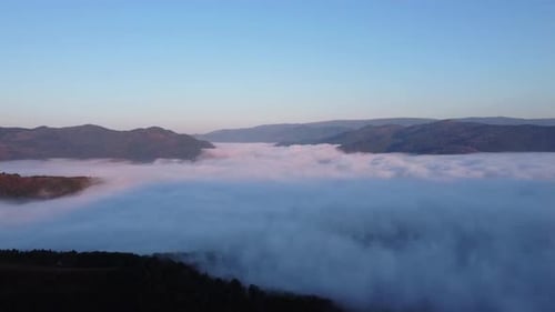 Clouds Over Mountains Aerial View Landscape