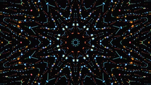 Beautiful abstract kaleidoscope that shines, a radiant light that regulates the subtle movements