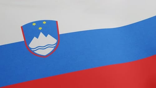 Slovenia National Flag Waving Loop Animation
