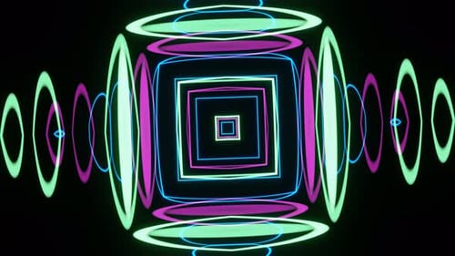 Um Musikfestivals zu dekorieren Neon Mehrfarbige Abstraktion der Rotation