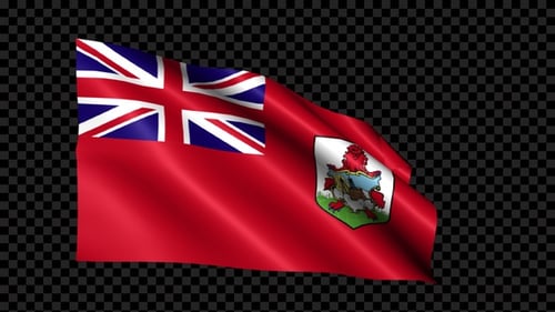 Animated Waving Bermuda Flag Loop on Black Background