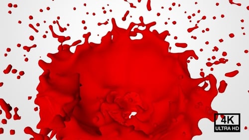 Großer roter Farbspritzer 4K