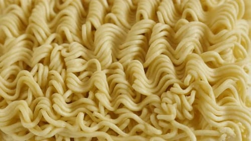 Dried Instant Ramen Noodles Close Up