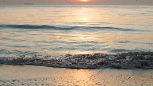 Best Beautiful Sunset or Sunrise on Paradise Sand Beach on the Island in Slow Motion