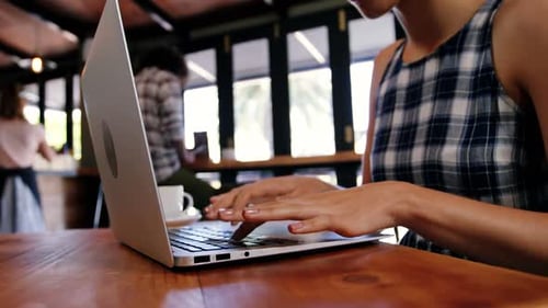Woman using laptop