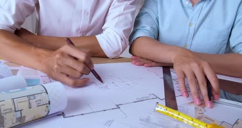 Architekturzeichnung auf Architekturprojekt