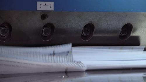 Printing Machine Prints Stacks of Paper